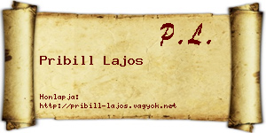 Pribill Lajos névjegykártya